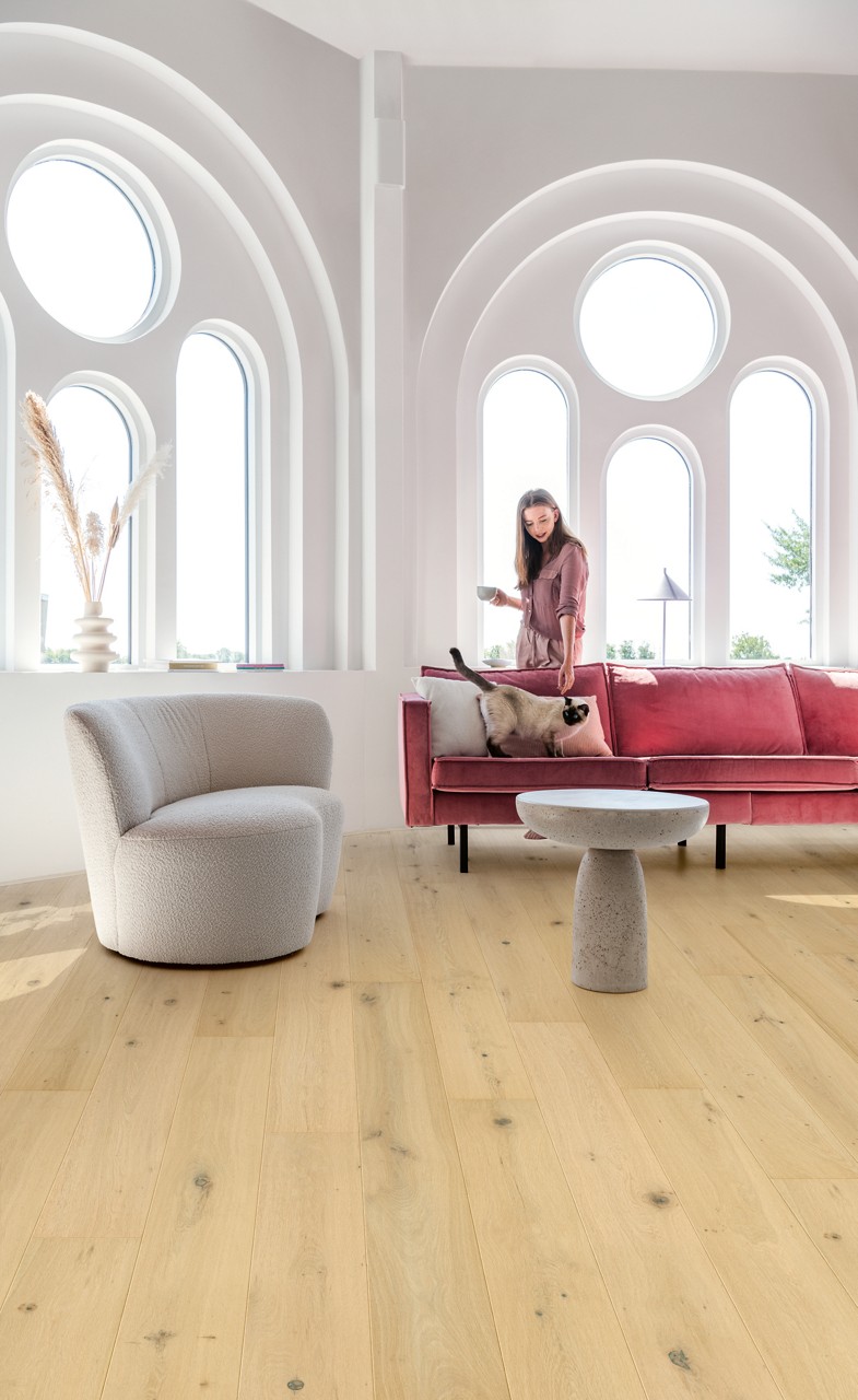 CAL7448 Gyöngyfehér Extra Matt Tölgy Szalagparketta - Image 9